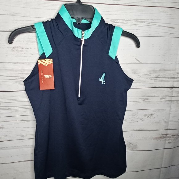 sport haley women's sz xs zip golf top